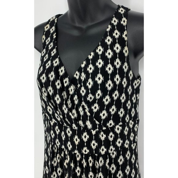 Ralph Lauren Women Dress Size 6 Black White Maxi V-Neck Wrap Sleeveless Shift - Picture 3 of 6